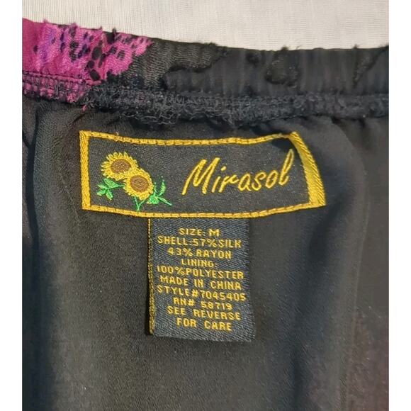 Y2K Silk Sheer Burnout Womens M Midi Skirt Gothic Romantic Fairy - Picture 2 of 13